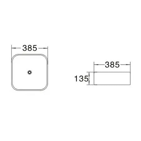 BA520 — Square design with Soft Edges Above Counter Basin - Gloss White