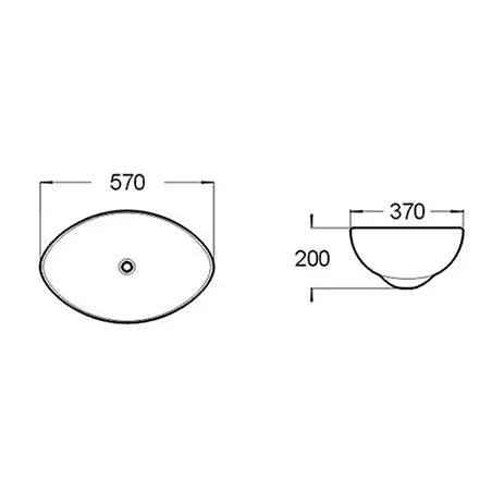 BA540 — Above Counter Basin - Aesthetic and Timeless Oval Design