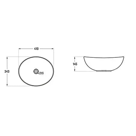 BA550 — Above Counter Basin - Aesthetic and Timeless Oval Design