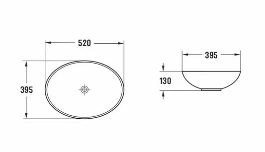 BA620 — Oval Above Counter Basin - Gloss White Finish