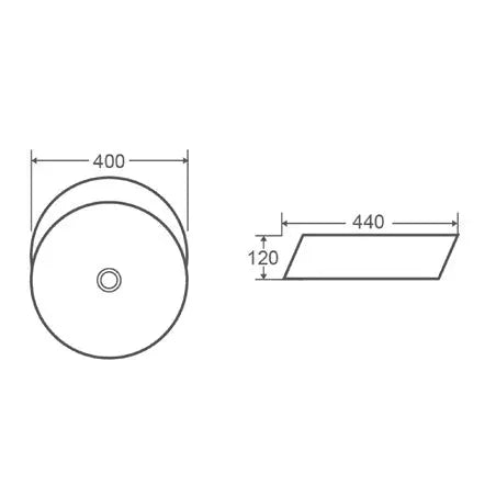 BA700 — Round 75° incline Ergonomic Design Above counter Basin