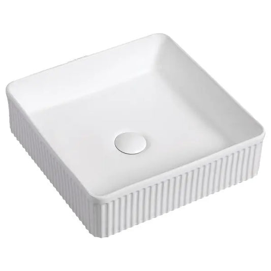BA910 — Square Grooved Above Counter Basin - Gloss White, Matte White, Matte Black