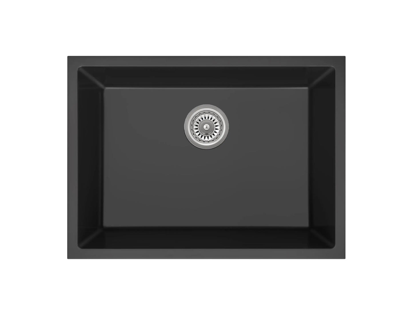 Sierra Rectangle Composite Kitchen Sink in Matt White and Black