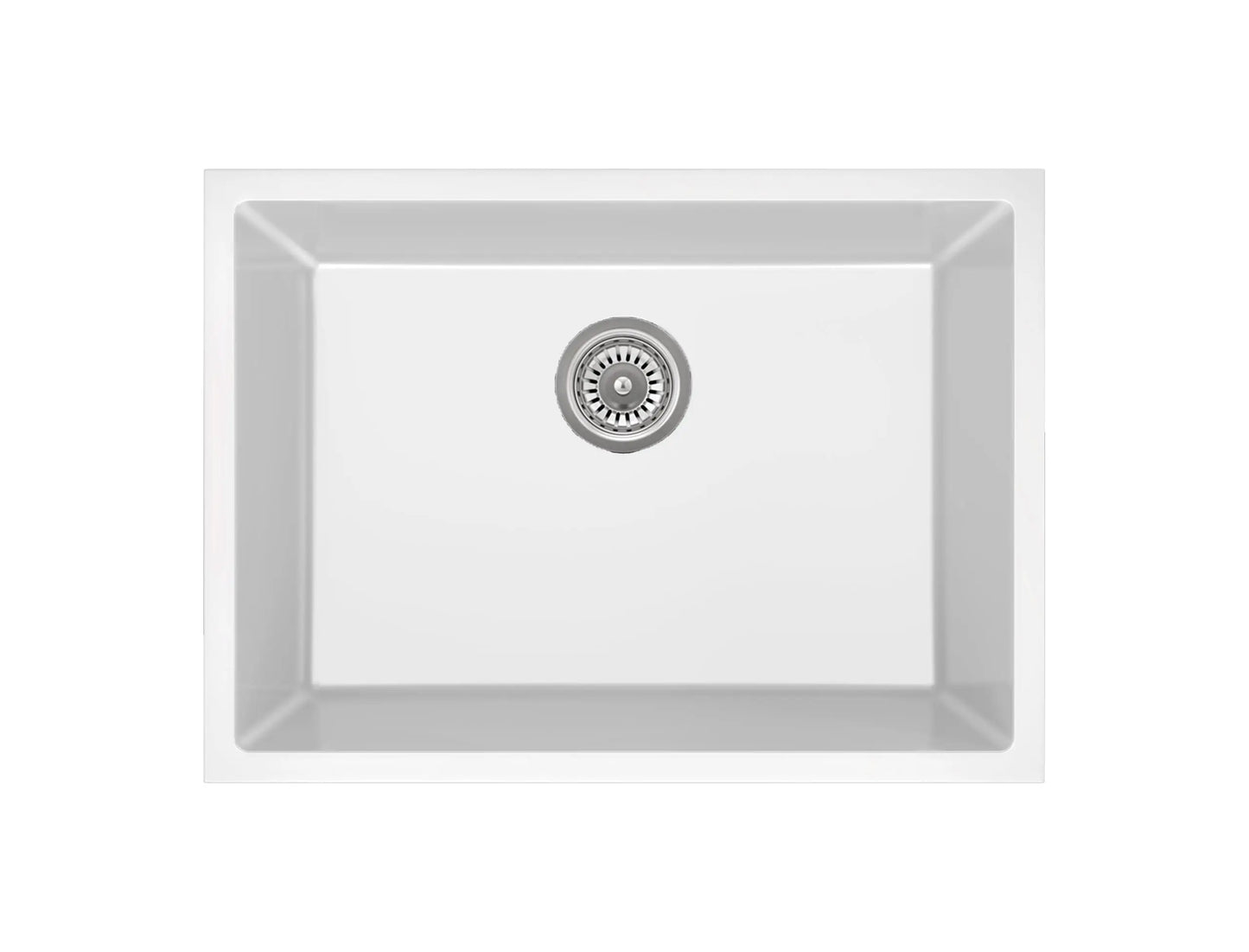 Sierra Rectangle Composite Kitchen Sink in Matt White and Black