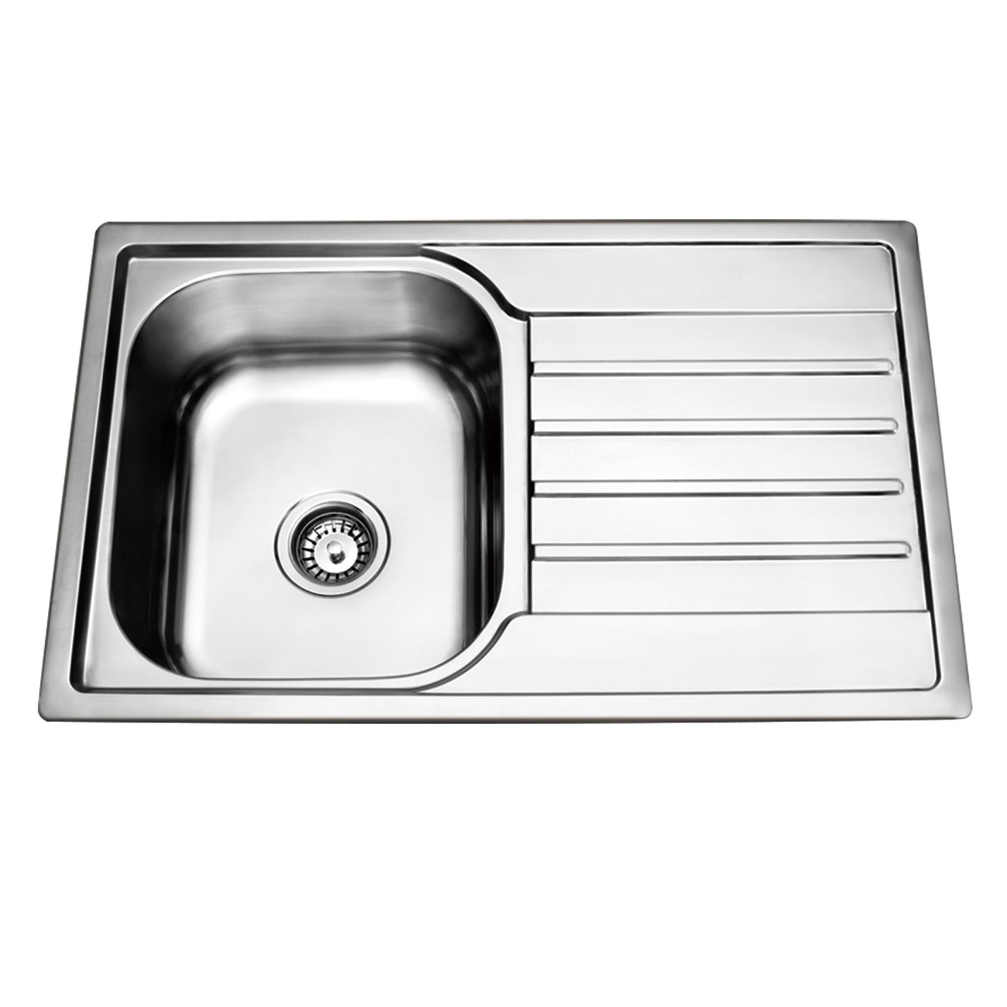 Prague Pressing Single Bowl Top Mount Kitchen Sink - 800x500x180mm