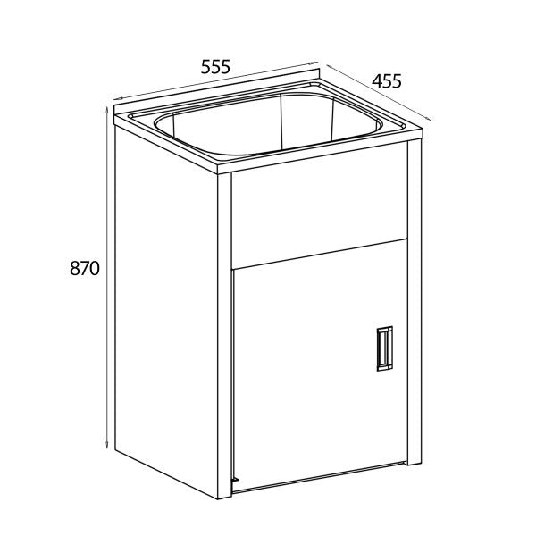 Tulsa Laundry Troughs with Metal Cabinet