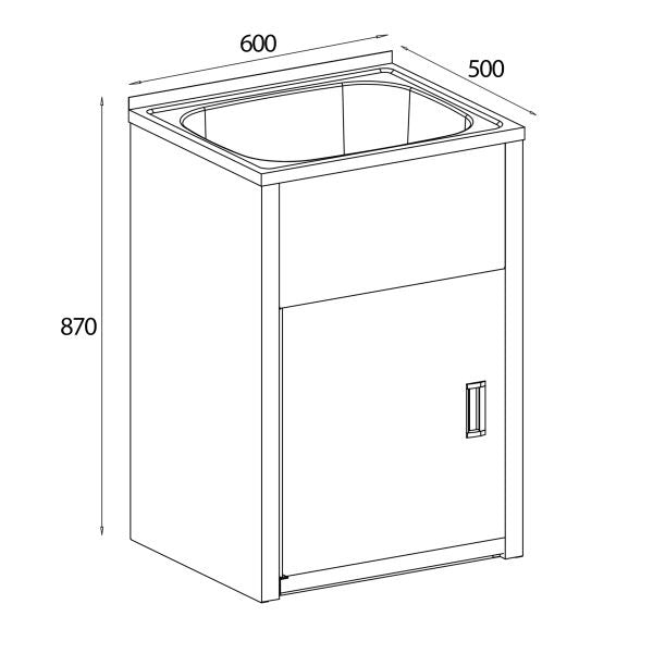 Tulsa Laundry Troughs with Metal Cabinet