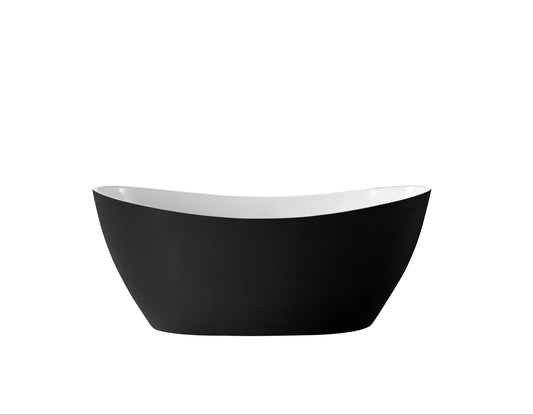 BRAVO Free Standing Bath Tub - Gloss white and Matte Black - in 2 Sizes (1490mm,1690mm)