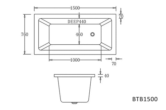 BARI Drop In Spa Bathtub - in 2 Sizes - Variant Jet Options