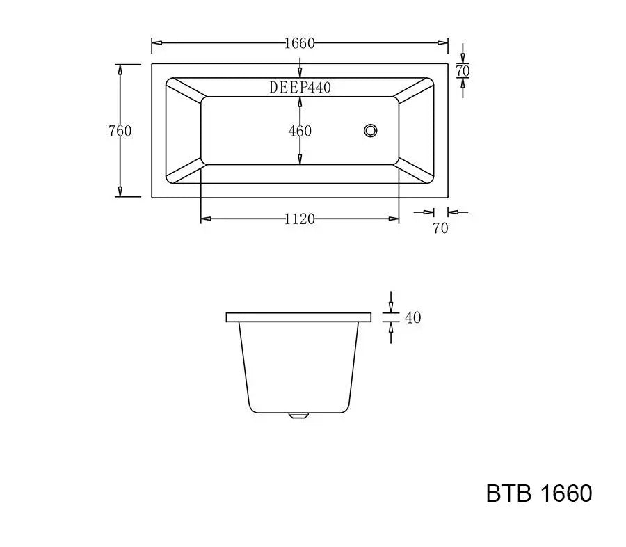 BARI Drop In Bathtub - in 2 Sizes (1500mm,1660mm)