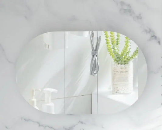 Mystic OVAL Shaving Cabinet 1200X750mm - MATTE WHITE Carysil