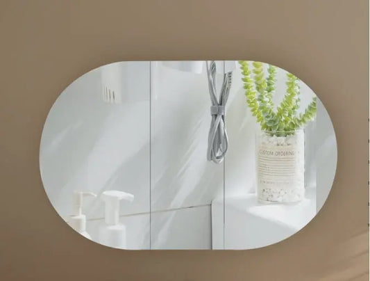 Mystic OVAL Shaving Cabinet 1200X750mm - WALNUT Carysil