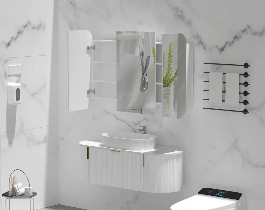 GRAND Shaving Cabinet 1200x800mm - MATTE WHITE Carysil