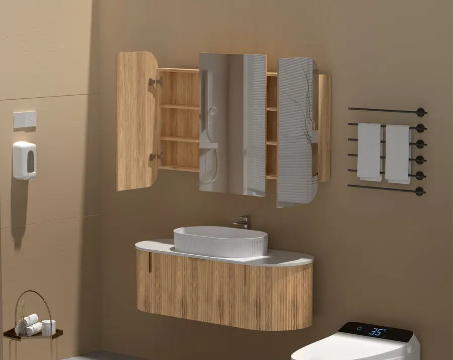 GRAND Shaving Cabinet 1200x800mm - WALNUT Carysil