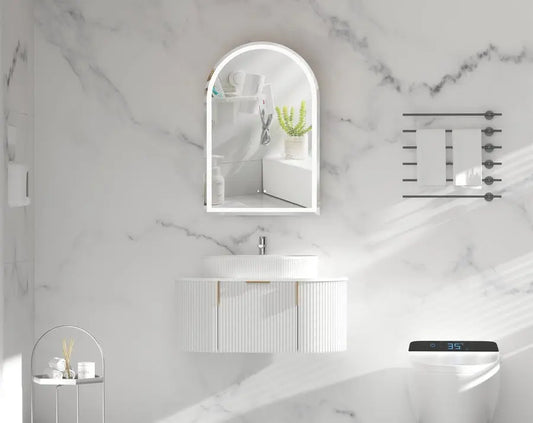 Imperial Arch LED Shaving Cabinet 600x900mm - MATTE WHITE Carysil