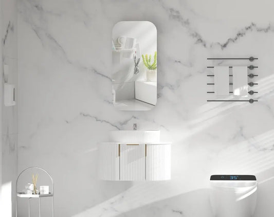 EARLS Squircle Shaving Cabinet 450x900mm - MATTE WHITE Carysil