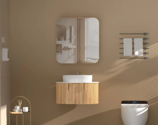 GRAND Shaving Cabinet 750x800mm/900x800mm - WALNUT Carysil