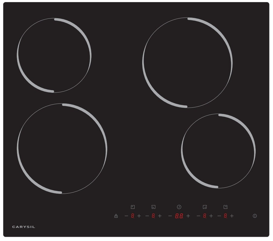Carysil Built-In Ceramic Hob 60CM Black Glass Finish