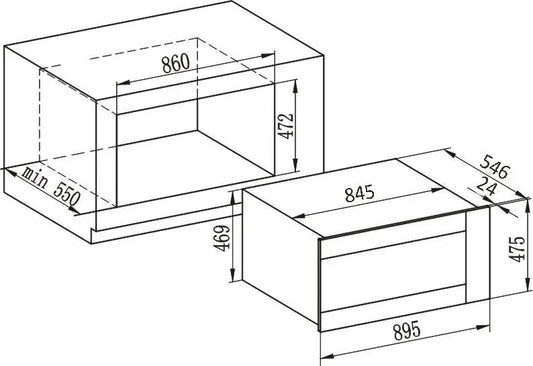 Carysil Built-In Black Oven 90cm