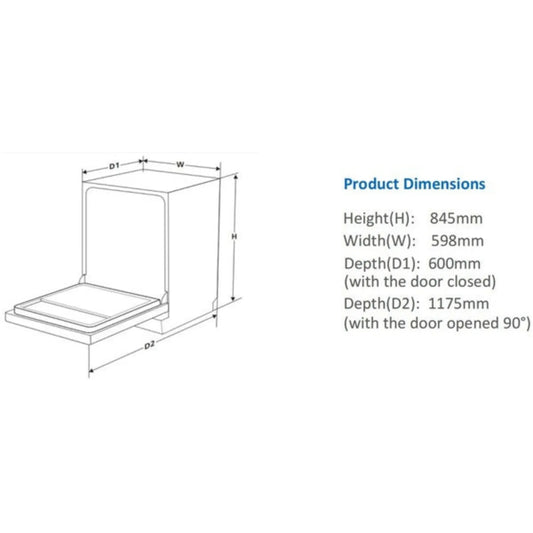 Carysil Freestanding Dishwasher - 14 Place Sett
