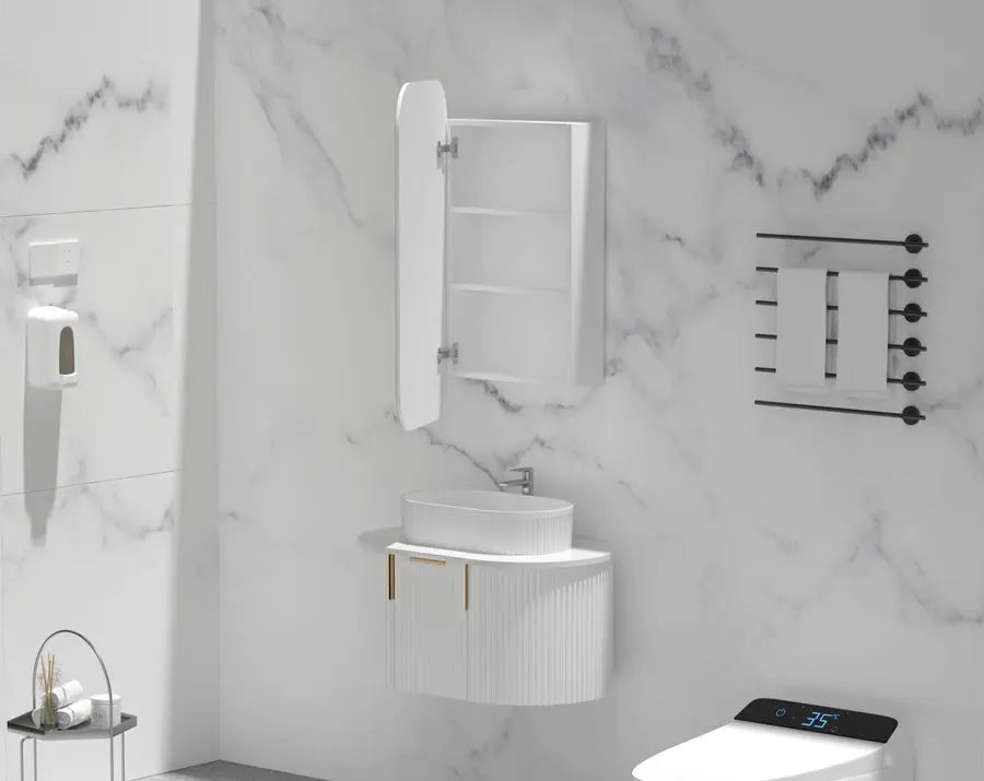 EARLS Squircle Shaving Cabinet 450x900mm - MATTE WHITE Carysil