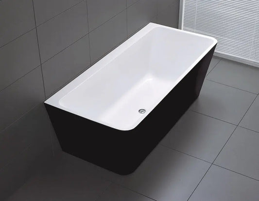 FLORENCE Back to Wall Bathtub - Black / White - in 3 Sizes (1400,1500,1700mm)