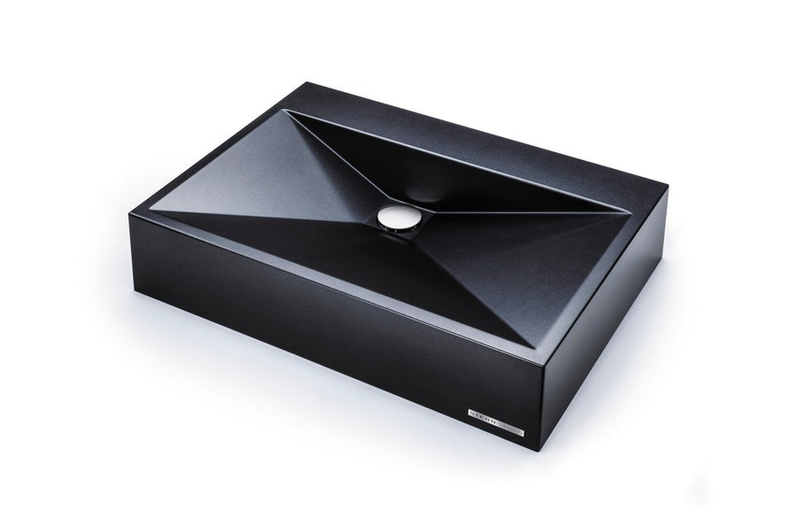 Sternhagen Above Counter Basin White or Black Glossy Bathroom Wash Basin Sani-Quartz Composite Golden Cut