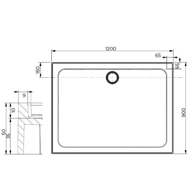 LOUVE SMC Shower Base