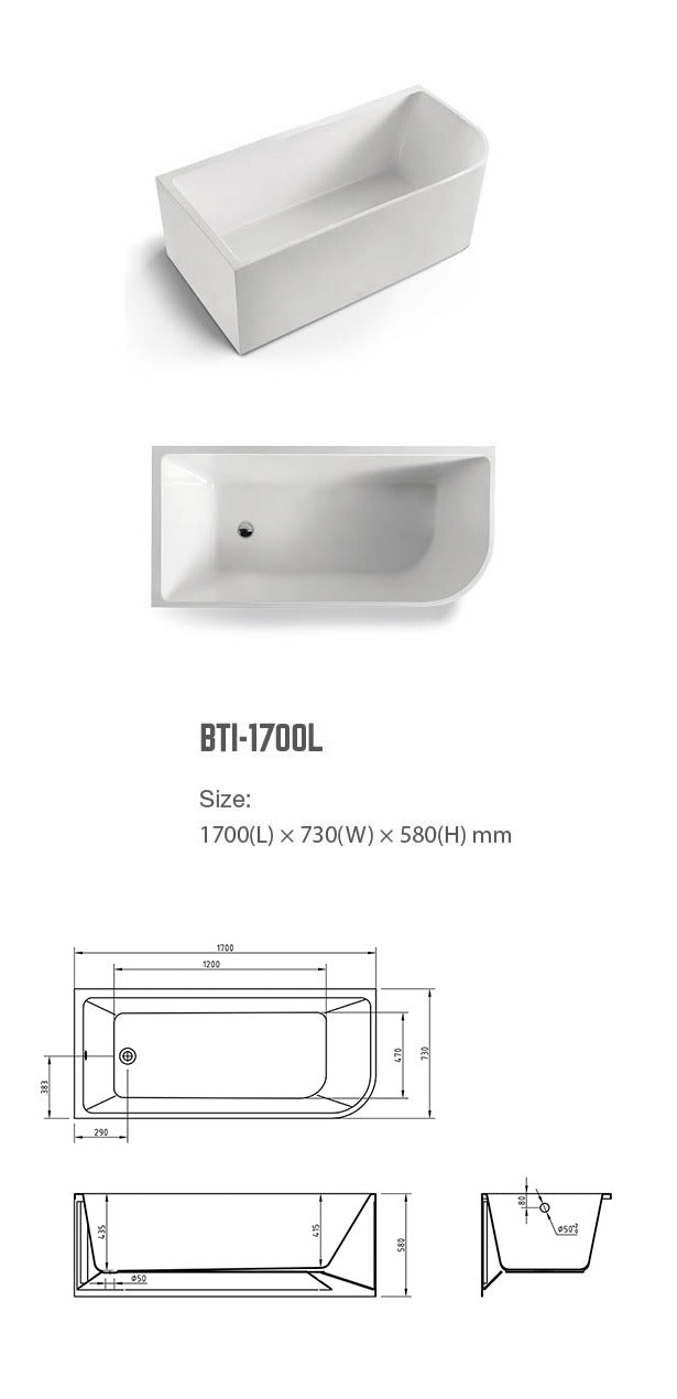 MODICA Corner Bathtub- 3 Sizes Available