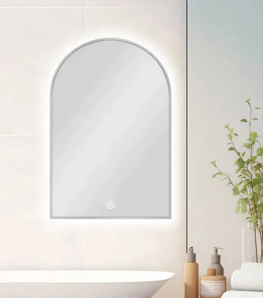 Arched LED Mirror 600 X 900mm Framed Carysil - in 4 Colors