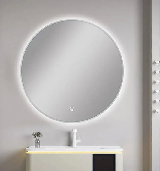 Round LED Mirror 750mm Framed Carysil - in 4 Colors
