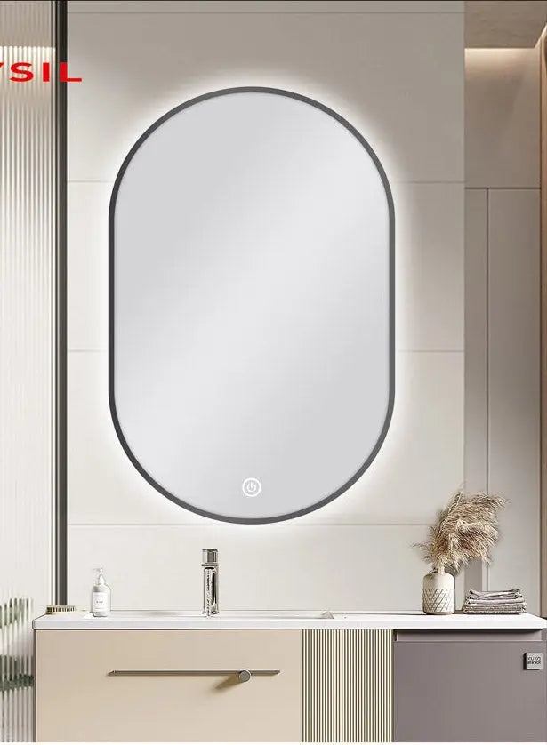 Oval Shape LED Mirror 600*900mm Framed Carysil