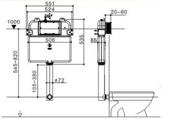 R&T Mechanical In Wall Cistern For Wall Faced Floor Pan TTC418