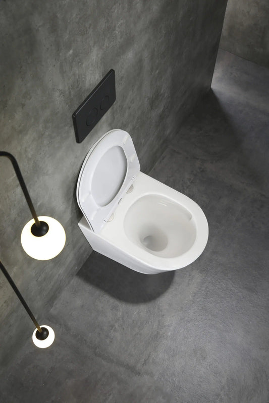 BOSTON Tornado Rimless in-wall Floor Toilet Pan – Gloss White