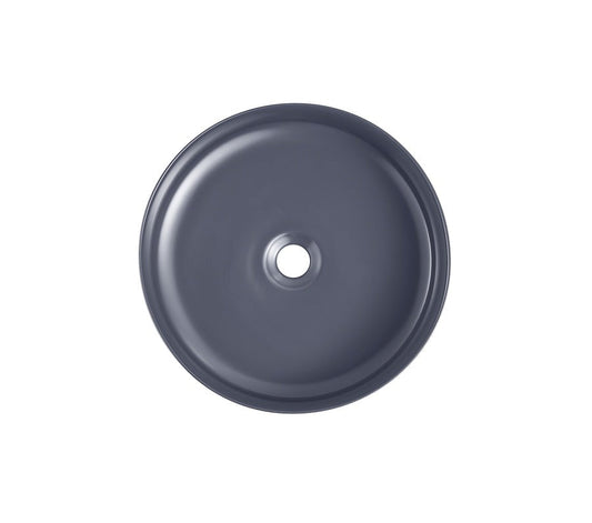 Matte Dark Blue Above Counter Ceramic Basin - 360x360x120mm