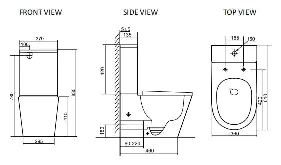 NOVEL Rimless Nano Ceramic Back to wall Toilet Suite – Gloss White