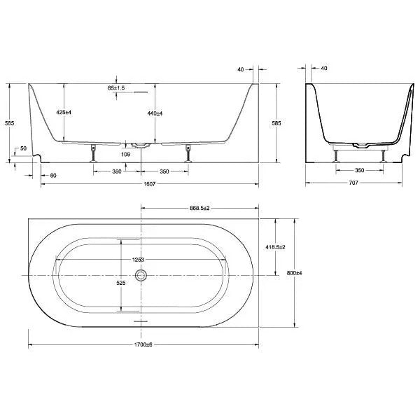 Stria Corner Bathtub - Available in 2 Sizes