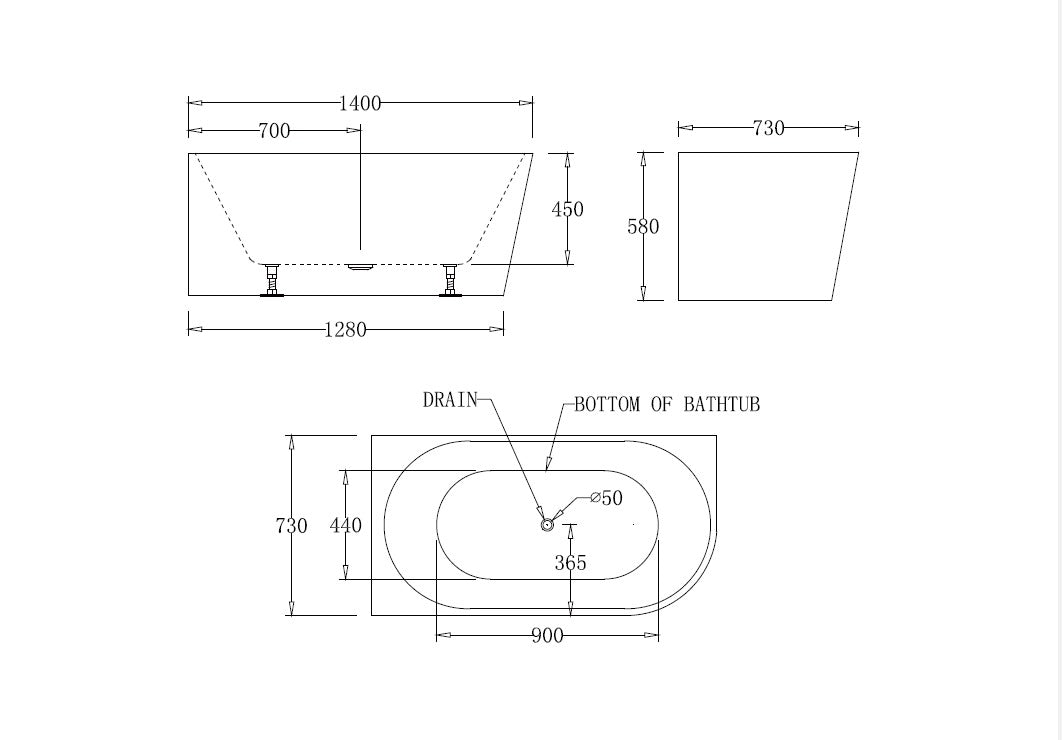 Milan Corner Bathtub - Left or Right Hand Corner - in 3 Sizes (1400,1500,1700mm)