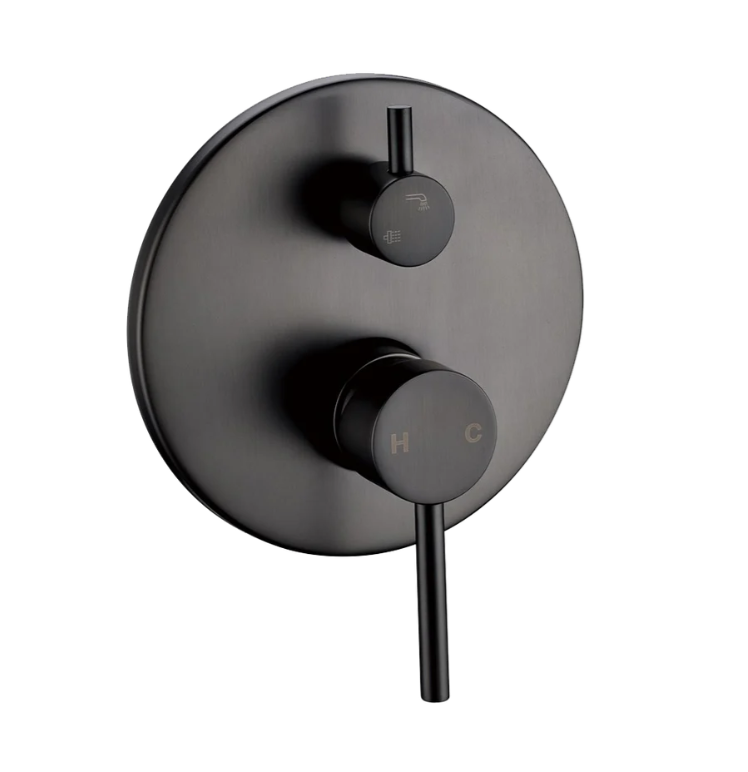LUCID PIN Round Chrome Shower/Bath Mixer Diverter (In 5 color)