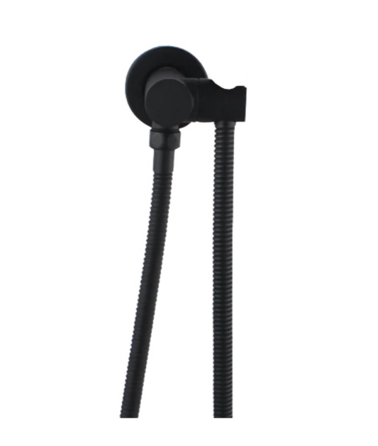 Round Chrome or Matte Black Hand held Shower Bracket Holder