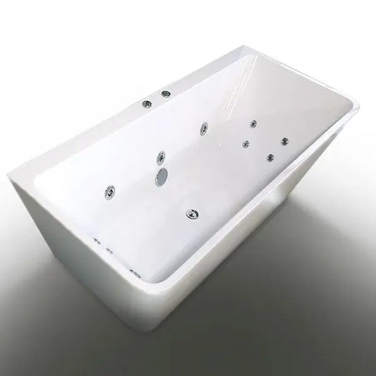 FLORENCE Spa Back To Wall Bathtub - Black/White - in 3 Sizes (1400,1500,1700mm)