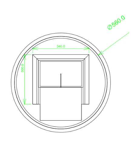 Round LED Mirror 3 Color Lighting Touch Sensor Switch Defogger Pad Wall Mounted - Lighting on the back