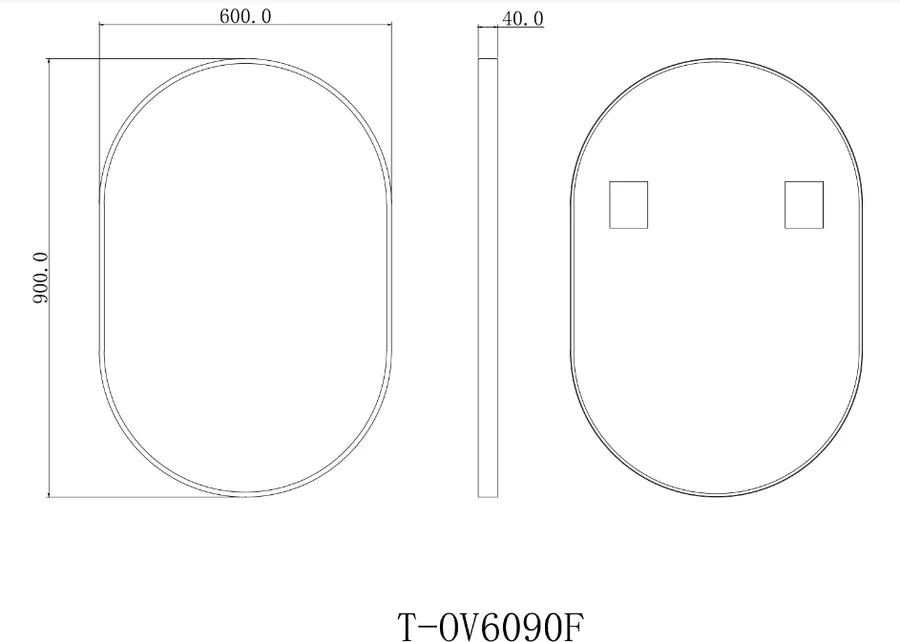 Oval Black Frame Mirror