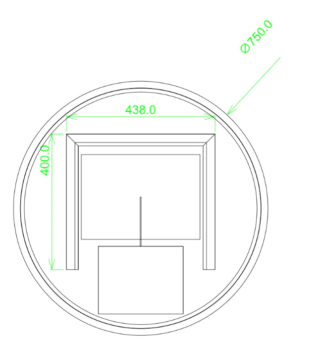 Round LED Mirror 3 Color Lighting Touch Sensor Switch Defogger Pad Wall Mounted - Lighting on the back