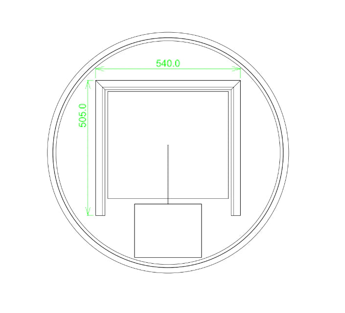 Round LED Mirror 3 Color Lighting Touch Sensor Switch Defogger Pad Wall Mounted - Lighting on the back
