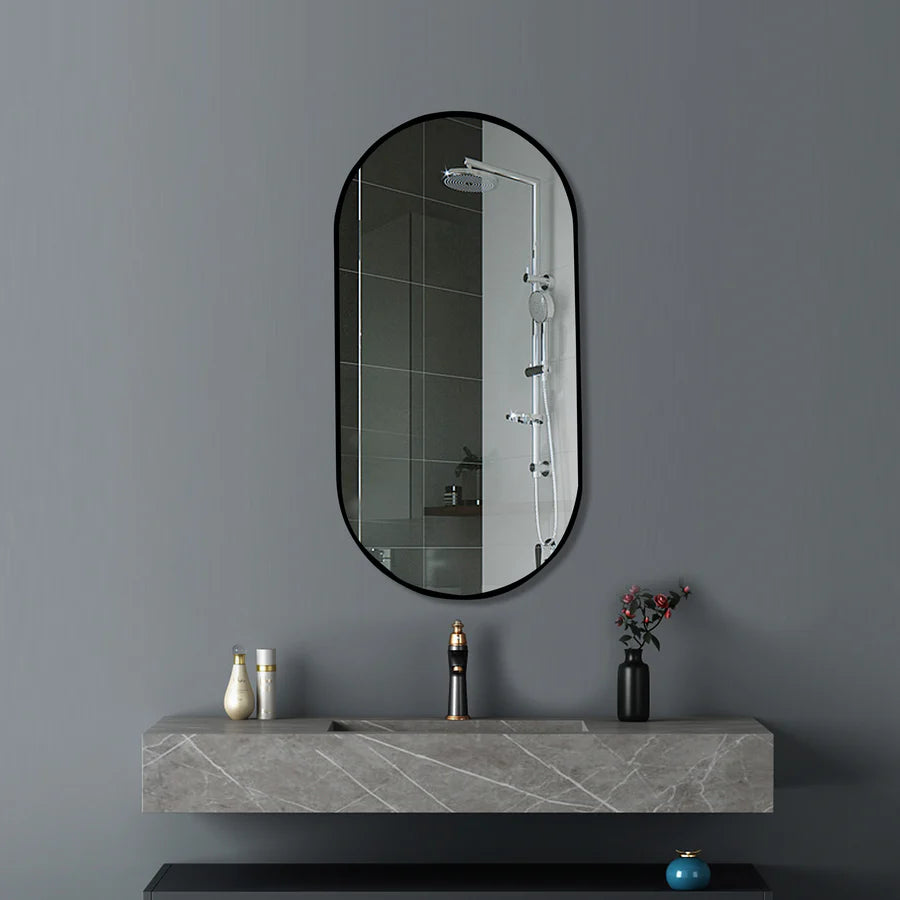 Oval Black Frame Mirror