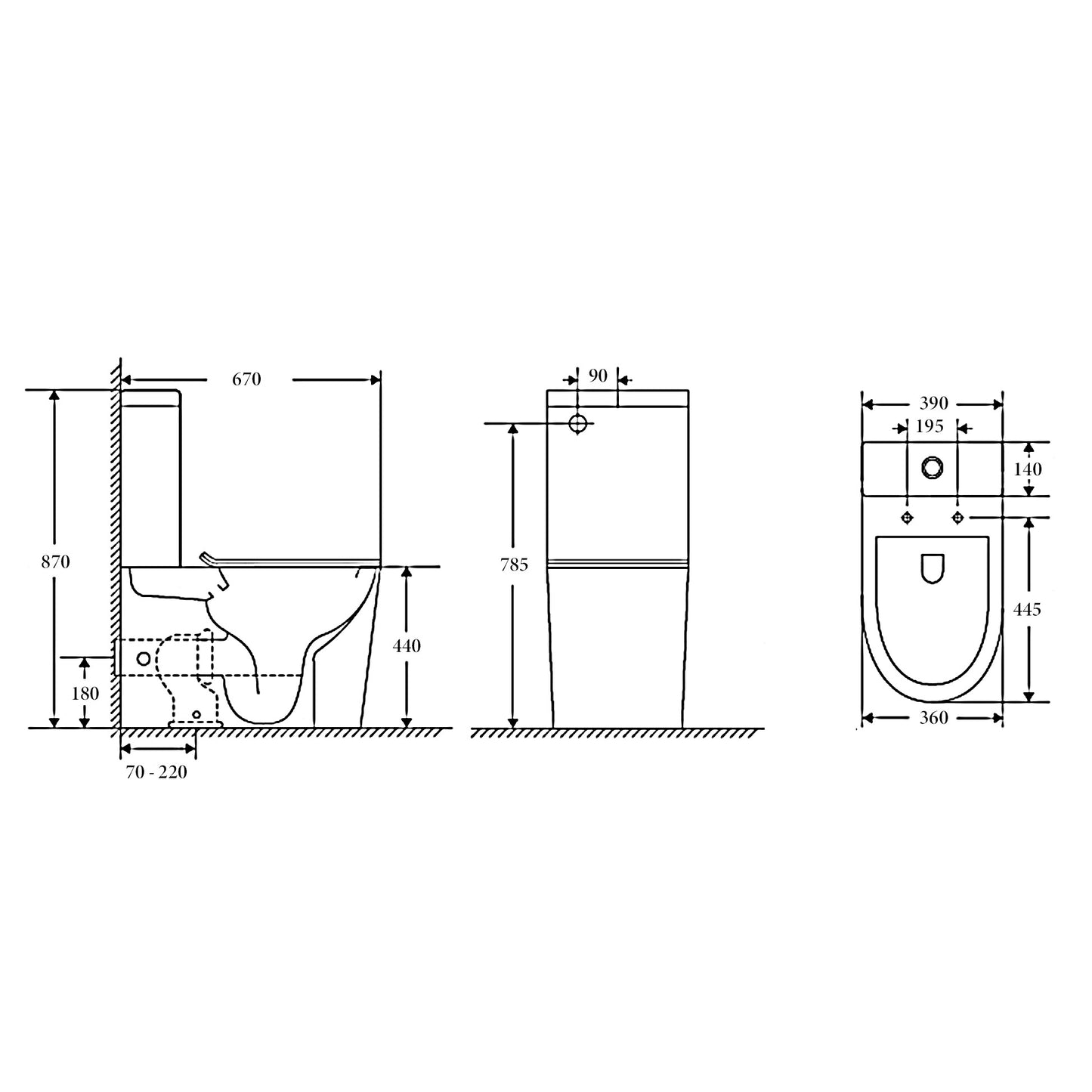 ATLANTA Rimless Toilet Suite