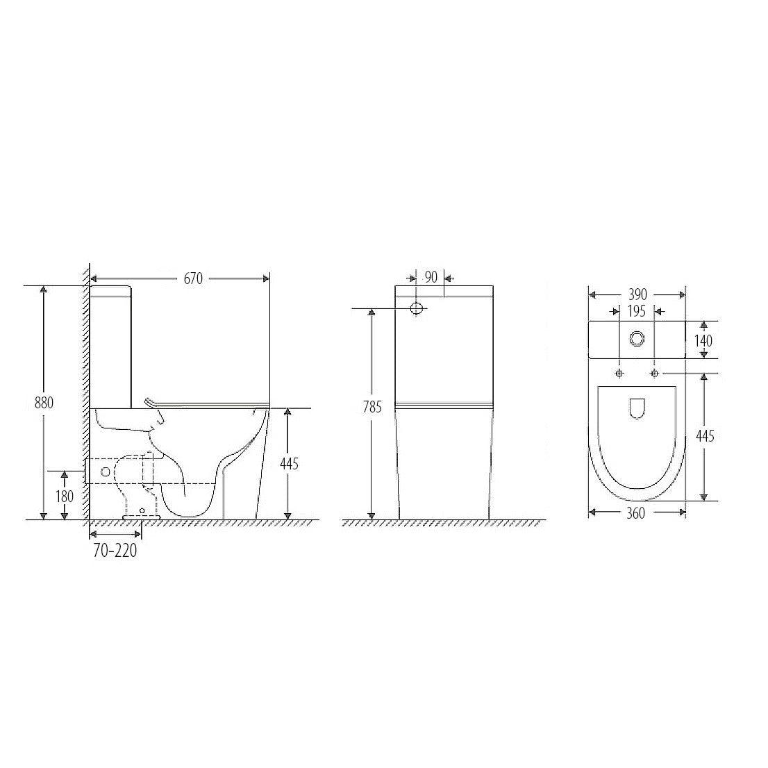 AUSTIN Tornado Rimless Toilet Suite
