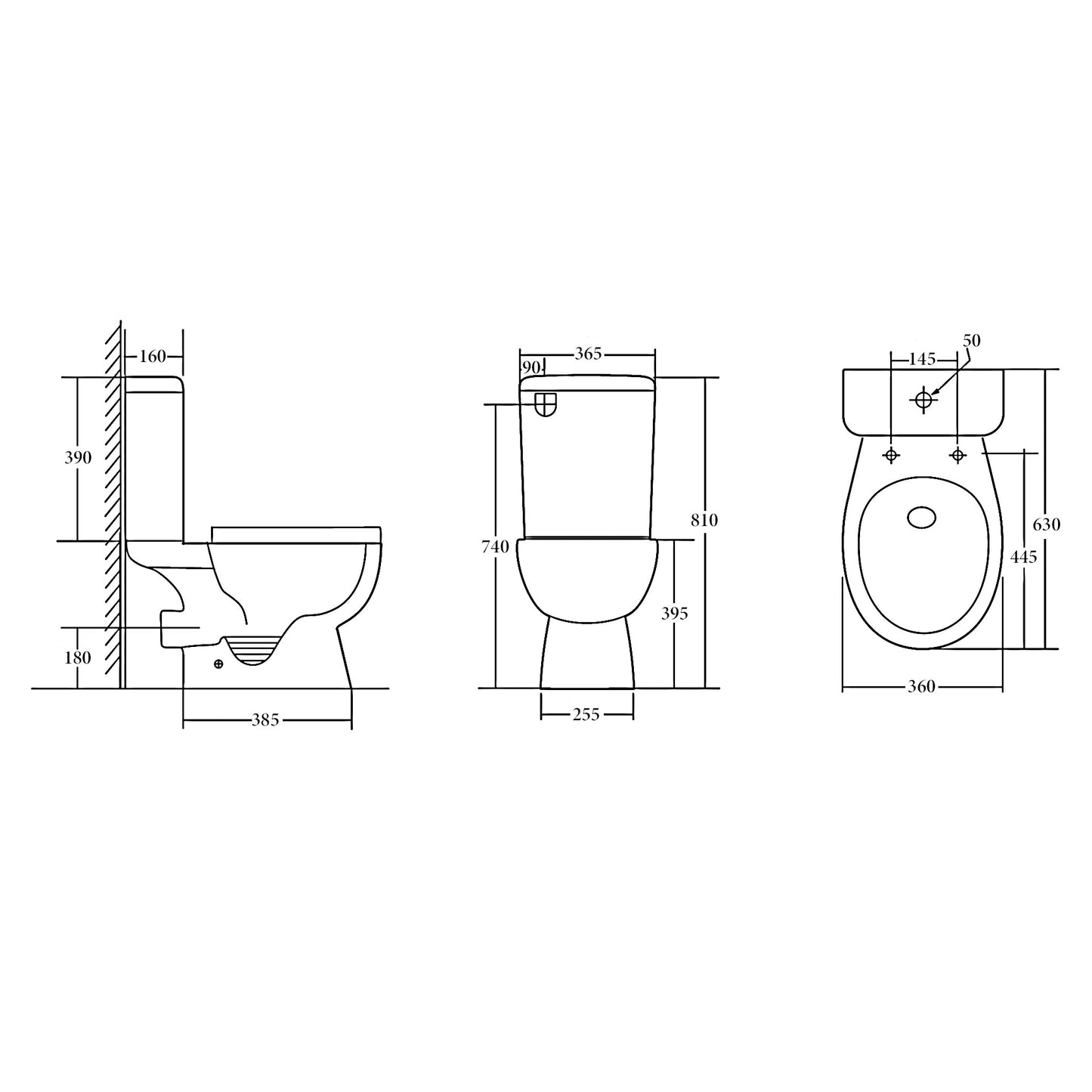 YORK Rimless Toilet Suite (P-Trap)