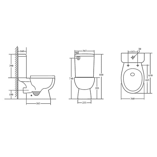 YORK Rimless Toilet Suite (P-Trap)